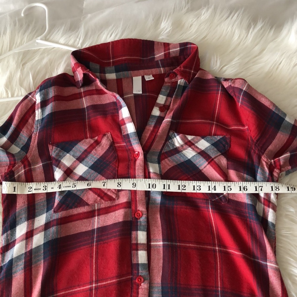 NWOT BP long sleeve Brit Nova Pattern Shirt Red - Picture 7 of 7